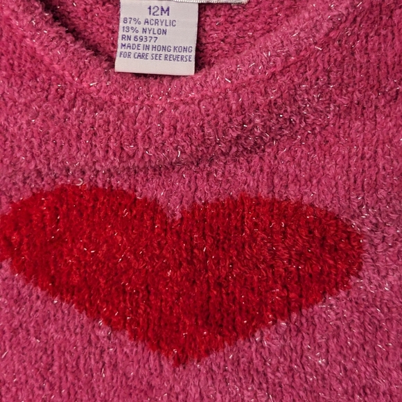 2pc Kobe Kids by Crystal Kobe Sparkle Pink Knit Heart Sweater Leggings 12 months - Picture 5 of 10